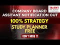 MASTER PLAN FOR COMPANY BOARD ASSISTANT I COMPANY BOARD ASSISTANT NOTIFICATION OUT I SPECIAL LIVE