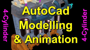 Autocad: 4 Cylinder Engine Model