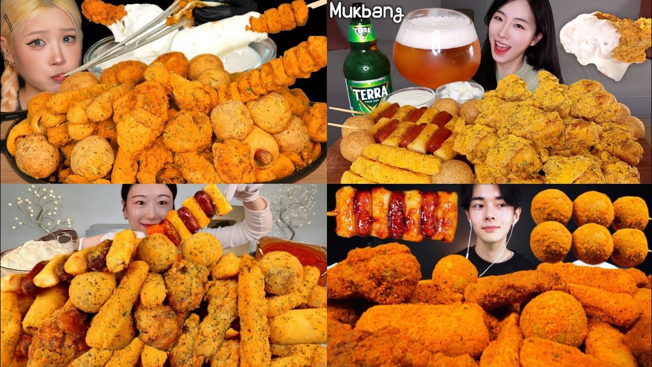 SATISFYING BBURINKLE FRIED CHICKEN MUKBANG 