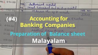 (#4) Accounting for banking companies || Preparation of balance sheet || in Malayalam.