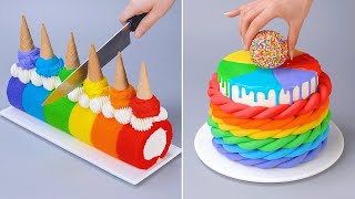 Fancy Rainbow Cake Decorating For Cake Lovers | Amazing Cake Decorating Recipe