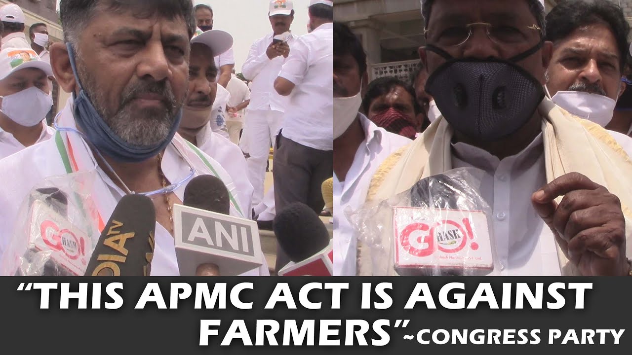 "THIS APMC ACT IS FOR MULTINATIONALS NOT FOR FARMERS" CONGRESS PARTY IN BANGALORE