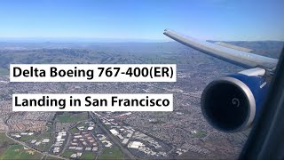 Delta Boeing 767-400(ER) Landing in San Francisco (DL 2943 || JFK-SFO || N837MH)