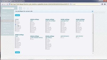 PHP Admin Panel - roles and privileges