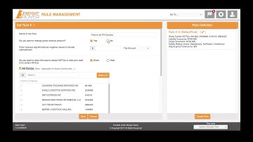 FreightRover: Set Up Rules Using the Dynamic Rules Engine