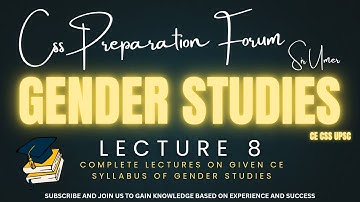 Lec 8 | Status of Gender Studies in Pakistan 📚 | #GenderStudies Lectures 💡 #CSS #PMS #FPSC #PPSC