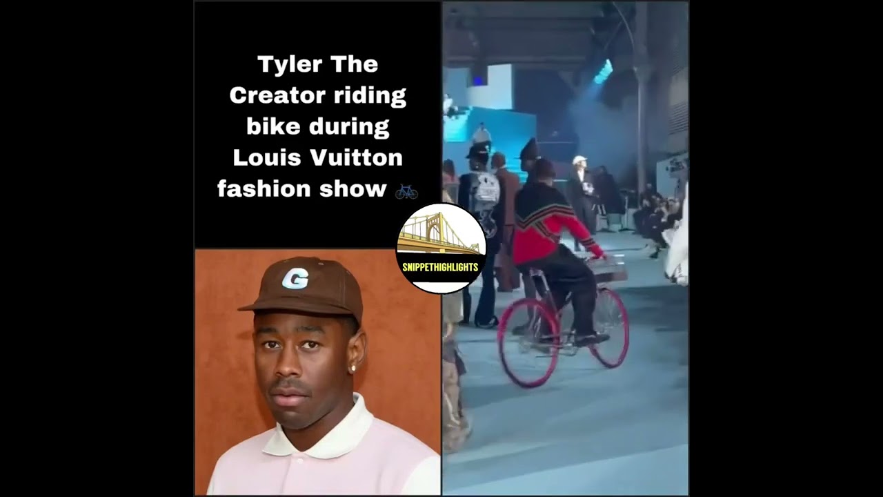 Tyler The Creator Riding Bike During Louis Vuitton Fashion Show