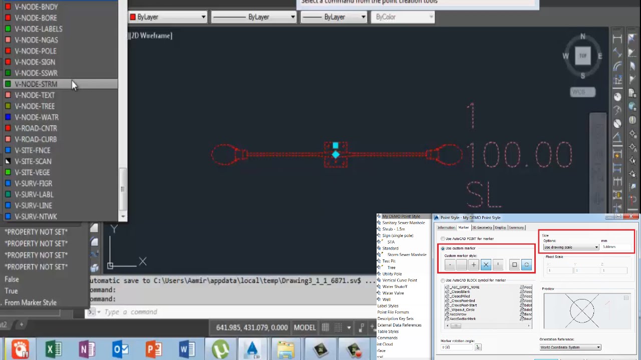 How to create a Custom type Point Object Style in Auto cad Civil 3d in ...