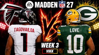 Falcons vs Packers Week 3 Simulation | Madden 27 Draft Rosters