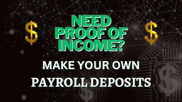 How to create Direct Deposit Payrolls No Check Stub