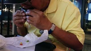 First Time To Eat Poke Burrito, Seaweed As Wrapper...