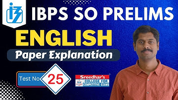 IBPS SO 2022 PRELIMS MOCK TEST NO-25 | ENGLISH PRACTICE SET WITH IMPORTANT QUESTIONS