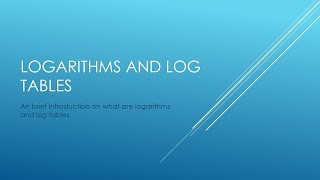 Mathematica - Logarithms and Log Tables