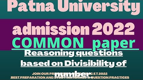 🔥Patna University entrance exam class 2022🔥pucet class🔥COMMON PAPER CLASS🔥Reasoning class pucet 2022