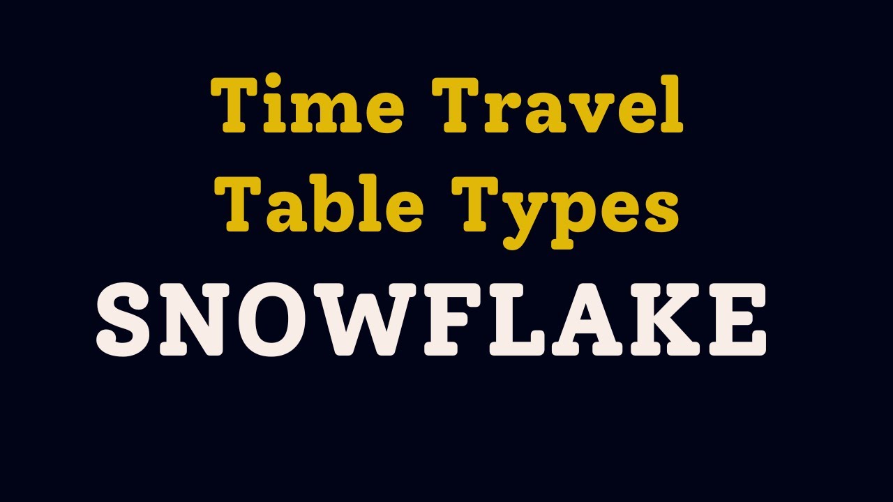Snowflake Time Travel | Snowflake Internal Tables | Snowflake Table ...