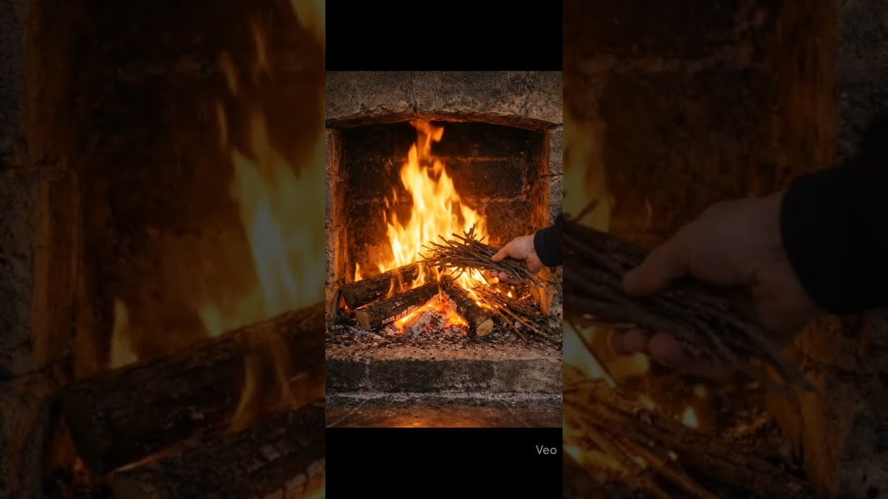 YANAN ŞÖMİNE DİNLENDİRİCİ 10 DAKİKADA UYKUYA DAL Aİ İLE OLUŞTURULDU 