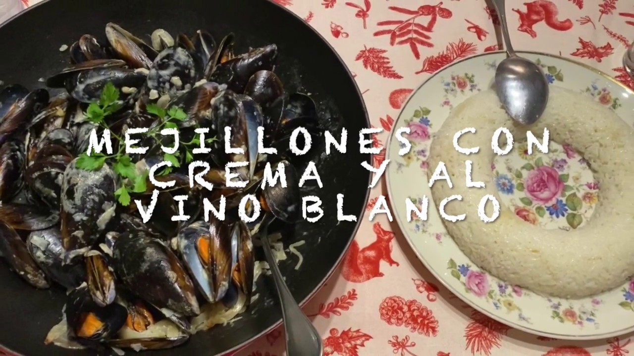 MEJILLONES CON CREMA Y AL VINO BLANCO