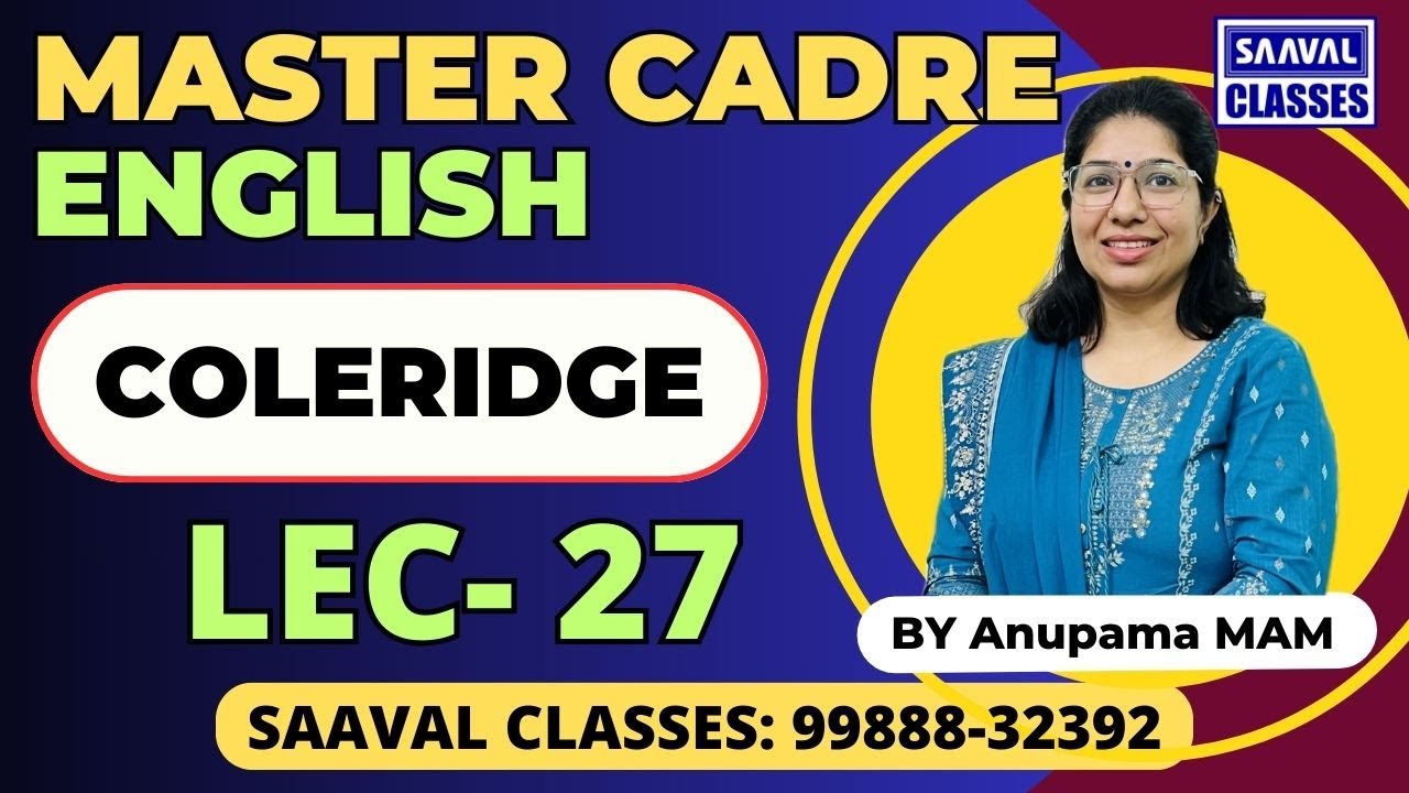 Master Cadre English DAY-27 COLERIDGE Topic wise MCQ