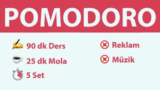 Pomodoro Tekniği - 90 dk Ders 25 dk Mola (5 Set) - Reklamsız - Müziksiz