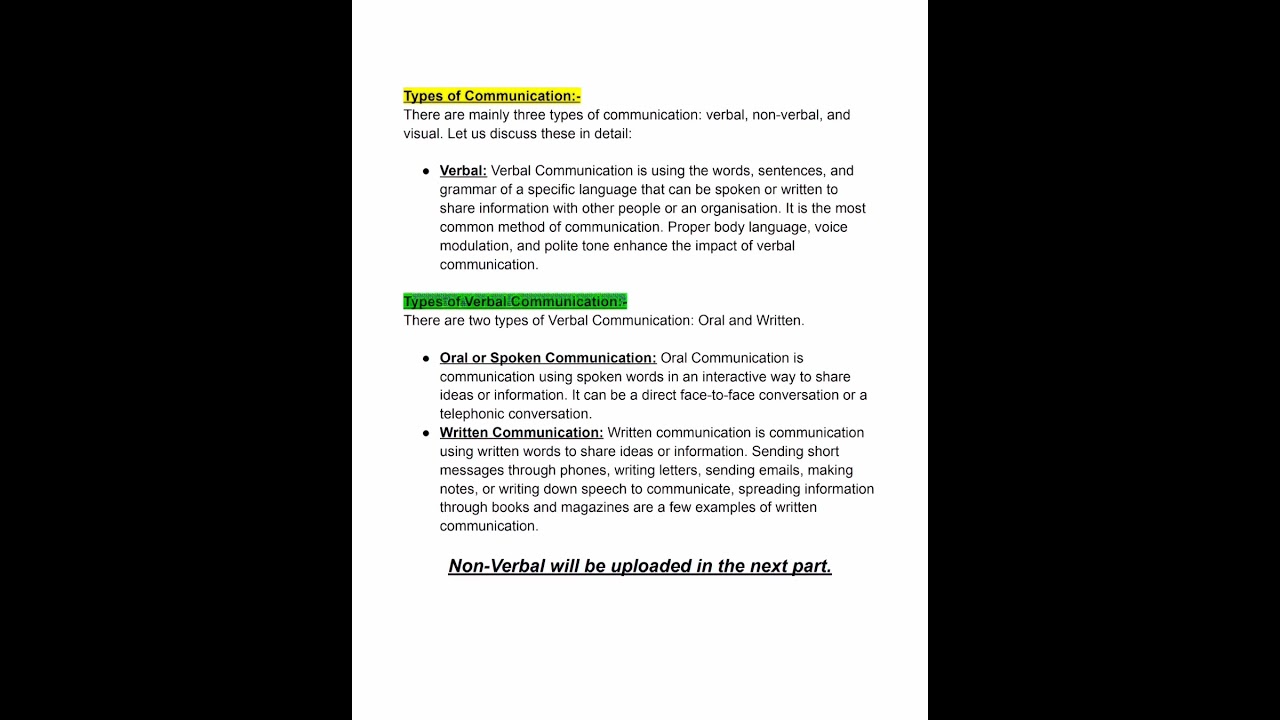 Types of Communication Class 9 