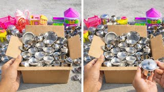 9 Minutes Satisfying with Unboxing Hello Kitty Kitchen Set | Mini Steel Kitchen Set Unboxing Kitchen