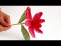 Crochet tulip heart flower #crochettulip #crochetheart #handmadegifts #handmadeflower #viralcrochet