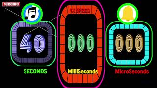 40 Seconds Colorful Rectangle  Timer Alarm 🔔 Milliseconds,Microseconds