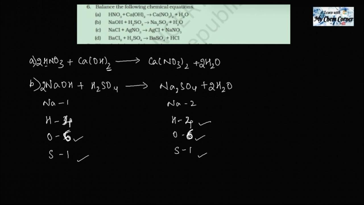 Class 10 Science Chapter 1 Balance The Following Chemical Equation