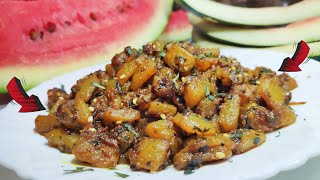 तरबूज के छिलके से बनाये स्वादिष्ट सब्जी ||  Watermelon Peel Sabji || Watermelon Rind Sabji || Tarbuj