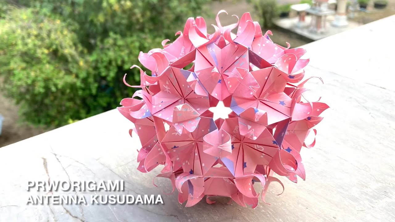 Antenna Kusudama - PrwOrigami Folding Tutorial 【くす玉・折り紙】