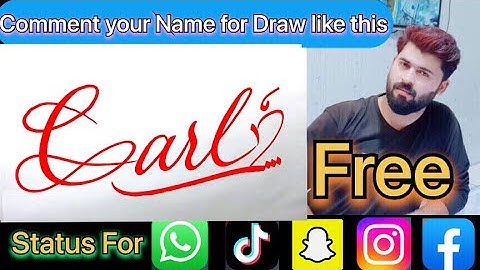 Carl Name Signature Calligraphy Status | How to Cursive write with cut Marker #carl @carl