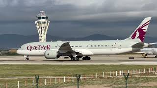 Barcelona Airport Plane Spotting Close Up Take off 4K