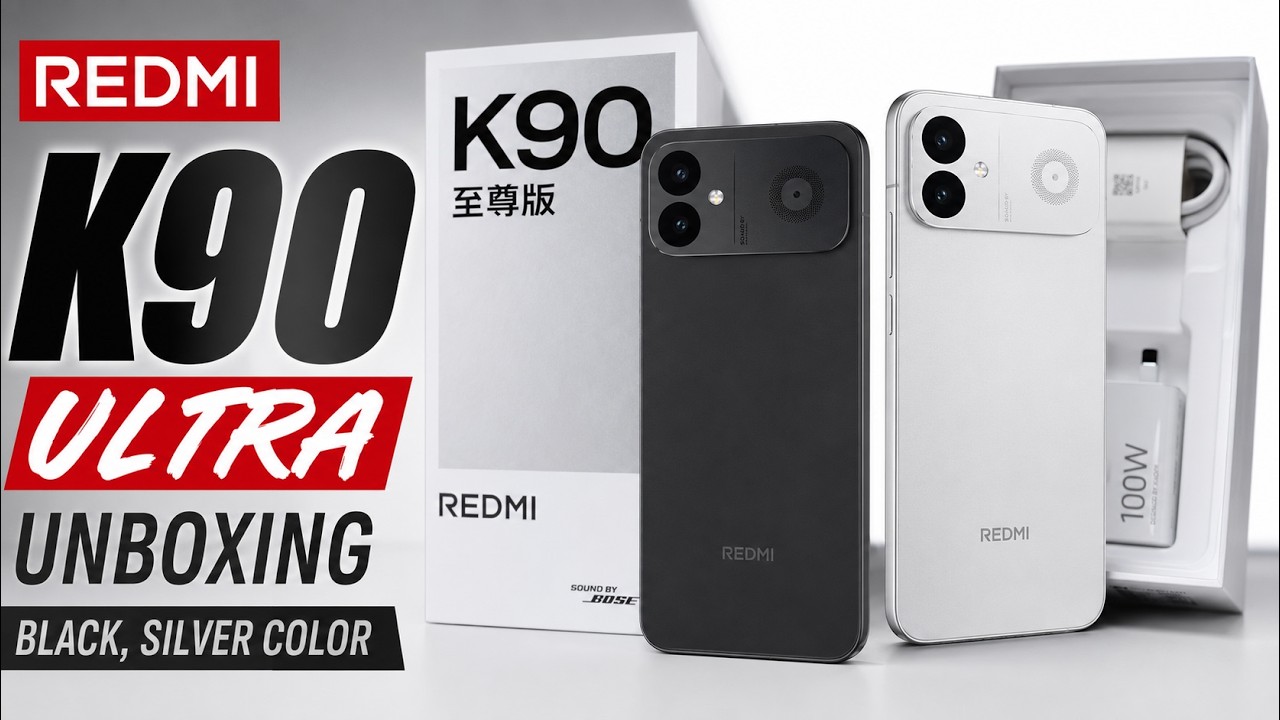 REDMI K90 Ultra: Black, Silver color Unboxing Gaming and Camera