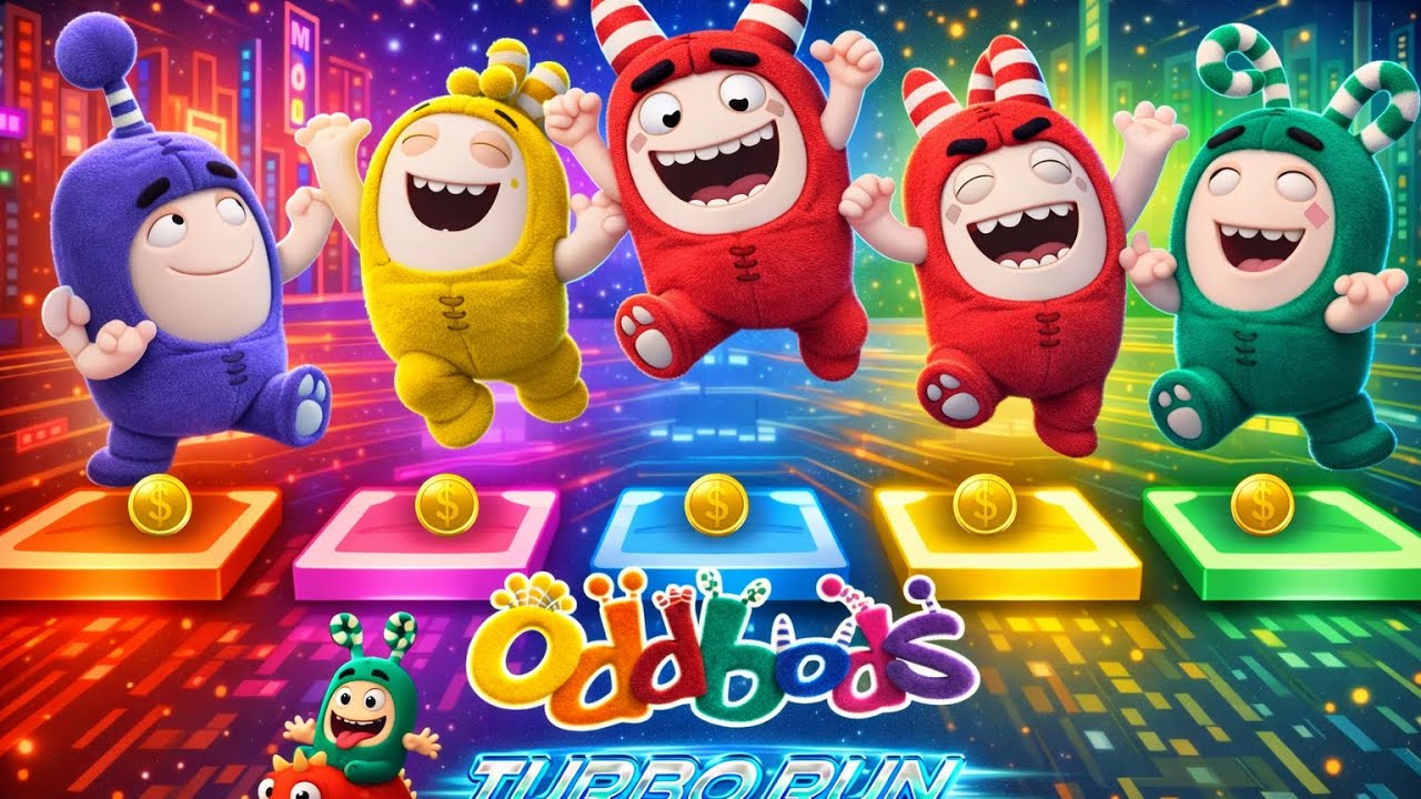 Oddbods Family #23: Bubbles Run vs Zee Run vs Newt Run vs Pogo Run | Oddbods Turbo Run