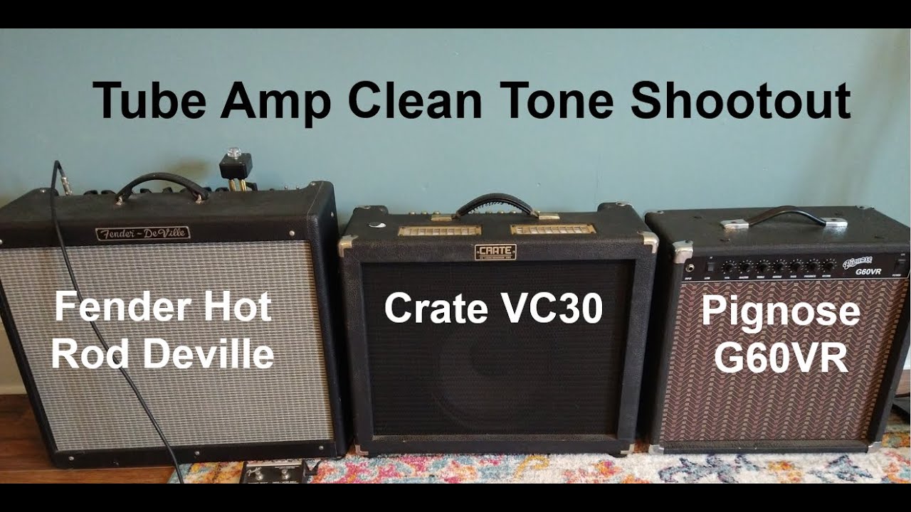 Clean Tone Tube Amp Comparison Fender Hod Rod Deville, Crate VC30