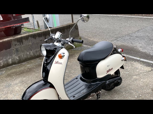 2.神奈川県藤沢市発．ヤマハ　ビーノ　4スト　SA26J。フル整備後オールホワイトにカスタム。 終)神奈川県藤沢市発。ヤマハ ビーノ。2スト フル整備してカスタム70