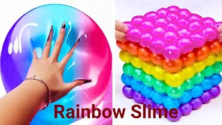 Oddly Satisfying Video|Relaxing Slime No Talking No Music |Making Glossy Slime ASMR Rainbow #Toy Toc