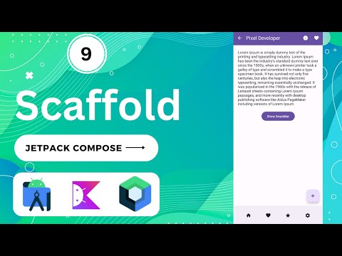 Scaffold in Jetpack Compose | Android | Kotlin | Android Studio Giraffe #jetpackcompose #kotlin
