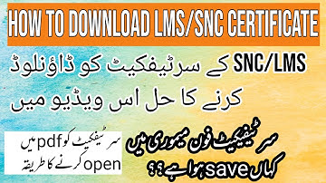 How to download LMS/SNC certificates || All problems solved regarding certificates