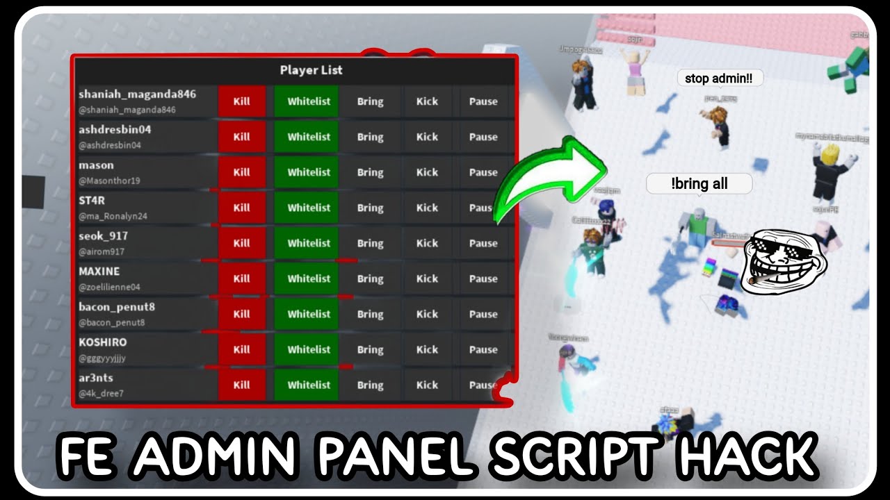 [ НОВОЕ ] Взлом скрипта панели администратора - СКРИПТЫ ROBLOX - Выгнать всех, убить всех, привез...