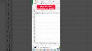 select 1000 cells and add borders in 5 seconds #shorts #computer_basics #excel #exceltutorial