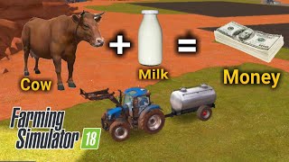 Farming simulator 18 gameplay Buy Cow ,Sell milk (money) screenshot 4