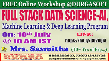 FULL STACK DATA SCIENCE (FREE Workshop) Online Training @ DURGASOFT
