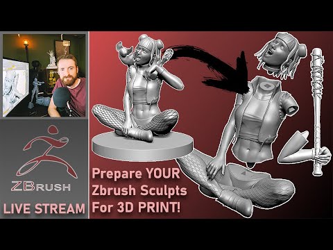 Zbrush Workshop Live - Preparing Your Sculpts for 3D Printing ENTIRELY ...