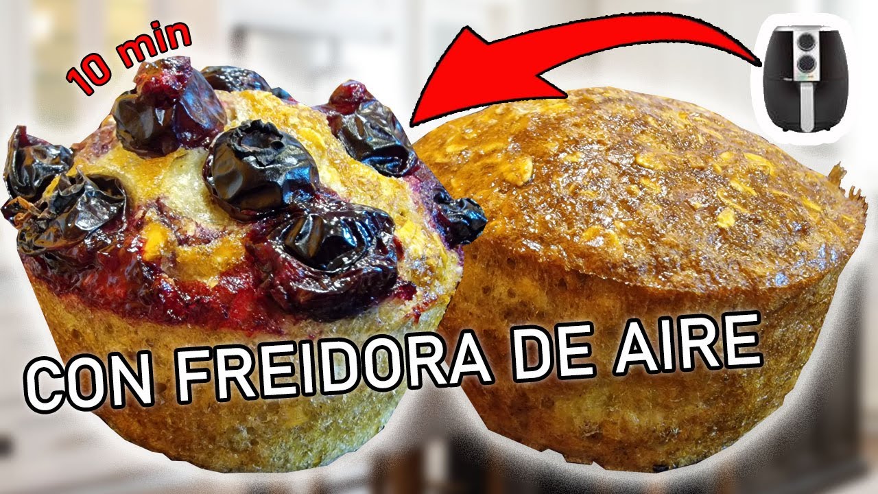 💥MUFFINS de AVENA y PLÁTANO en AIRFRYER ¡DOS versiones deliciosas