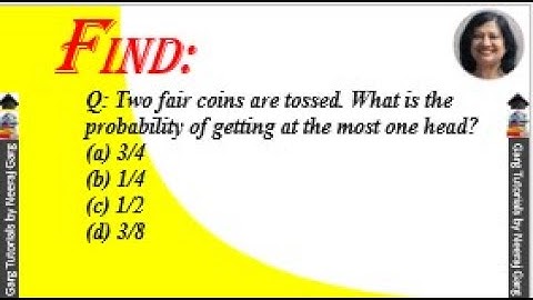 Two fair coins are tossed. What is theprobability of getting at the most one head ?