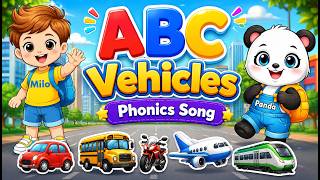 ABC Vehicles Phonics Song for Kids | Learn A to Z Vehicles | Fun Learning Video for Toddlers