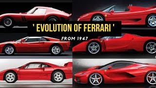 Evolution of Ferrari |1947-2023 | From Prancing Horse to Supercar Legend