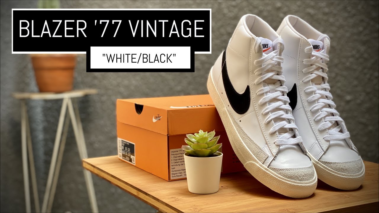 blazer mid 77 vintage white black
