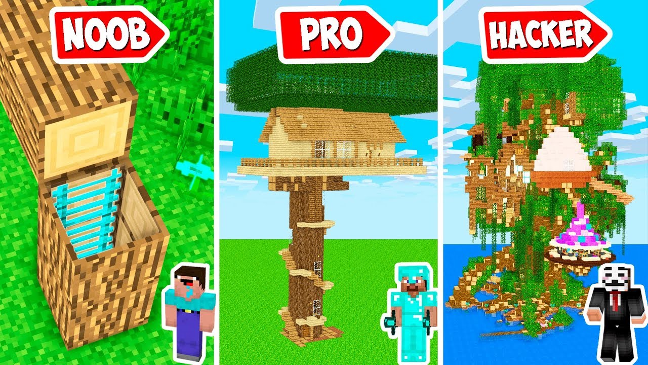 Minecraft HIGHEST JUNGLE TREE MANSION CHALLENGE in Noob vs